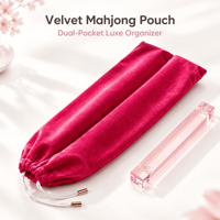Pochette d'accessoires de jeu de Mahjong en velours et flanelle avec cordon de serrage pour 4 pistes de jeu, plusieurs couleurs, idéale pour les voyages