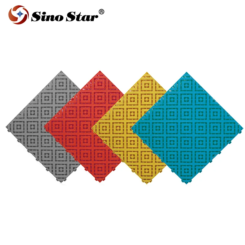 SS-V1.6 Sino Star Eco-friendly vinyl grid modular mat for swimming pool drainage floor tile for auto 4S shop