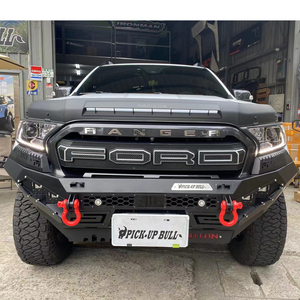 BUMPER <span class=keywords><strong>2021</strong></span> Ranger <span class=keywords><strong>Hilux</strong></span> NP300 Dmax Triton BLACK Powder Coat Material Q235 Acero Pajero Parachoques delantero Tacoma 2019 Parachoques delantero - Product Image 3