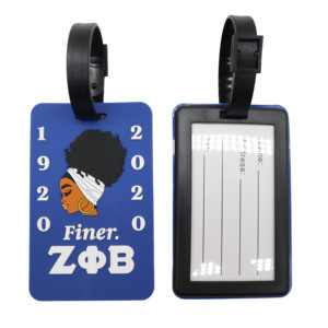 Etiqueta de Equipaje de PVC Azul Real Zeta Finer 1920 2020, Etiqueta de Equipaje Personalizada de la Hermandad Griega con Logotipo - Product Image 2