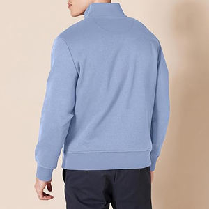 Sudadera Personalizada de Secado Rápido para Hombre, con Capucha, Cierre de Cremallera de un Cuarto, Manga Larga, Color Sólido, Bordada, Deportiva, 100% Algodón de Punto - Product Image 3