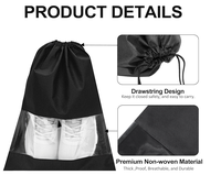 Sacs de rangement pour chaussures pliables imperméables portables de voyage avec cordon de serrage en tissu non tissé anti-poussière pour vêtements et garde-robe