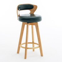 Chaise de bar moderne de style américain en bois massif avec dossier rotatif, tabouret haut de luxe léger pour la maison, le café ou la réception