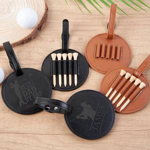 Porte-tee de golf en cuir personnalisé avec 5 tees, étiquettes de club de golf, pochette, cadeaux uniques pour les hommes, papa, père, grand-père, <span class=keywords><strong>oncle</strong></span> - Product Image 3