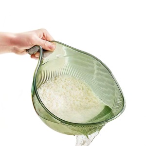 Rice Washing Basket Colander With Handle For Kitchen Use Pet Material Foldable Drain Basin Vegetable Washing Tool - Product Image 1