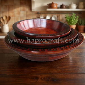 Round Brown CE Certified Eco-Friendly Customized Vintage Wood Salad <b>Bowl</b> for <b>Party</b> Serving - Product Image 2