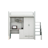 Lit Superposé Moderne en Métal pour Dortoir, avec Bureau et Armoire