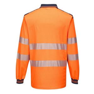 PORTWEST - T184ONRXL PW3 <b>hi</b>-<b>vis</b> long sleeve <b>orange</b>/blue navy polo shirt - EAN 5036108303526 <b>HI</b>-<b>VIS</b> WORKWEAR - Product Image 2