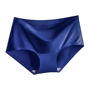 Ice Silk sem costura uma peça Underwear feminino respirável meados da cintura Boxer estilo feminino Sexy cuecas sem costura