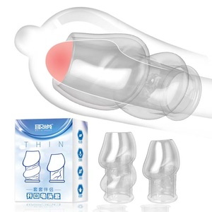 <span class=keywords><strong>2</strong></span> Arten Big Cock Ring Wieder verwendbares Silikon Langes Kondom Penis Ärmel Verzögerung Ejakulation Zeit Dauerhaftes Sexspielzeug für Männer - Product Image 1