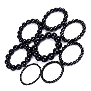 Bestone Custom <strong>Black</strong> 4mm 6mm 8mm 10mm Healing Power Natural <strong>Stone</strong> Luxury Feng Shui Yoga Obsidian Bracelet - Product Image 4