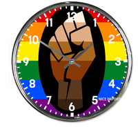 Horloges murales rondes arc-en-ciel polyamory, horloge silencieuse classique sans tic-tac, fonctionnant sur piles, pour bureau, maison, salon