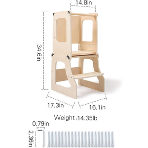 Tùy chỉnh Toddler thường vụ học tập tháp Chiều cao có thể điều chỉnh học tập tháp nhà bếp học tập tháp với bảng đen - Product Image 4