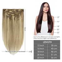 Nouvelles extensions de cheveux 100 % naturels Remy à clipser, double épaisseur, qualité supérieure, pour femmes, collection 2027