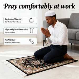 Tapis de prière musulman ergonomique, épais, orthopédique, personnalisé, pour <span class=keywords><strong>couple</strong></span>, avec soutien pour le genou, pour les enfants en voyage - Product Image 2