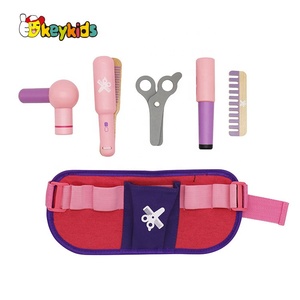 2024 Fashion Portable Pretend Play pink Wooden <strong>Toy</strong> <strong>Hairdressing</strong> <strong>Set</strong> for Girls W10D516 - Product Image 2