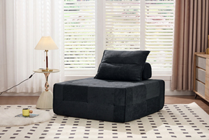 Sealed Shrink Carton Modular Cube Couch Single Person Durable Suede Floor Settee Frameless Low Lounge Chair <b>Inflatable</b> Vacuum - Product Image 3