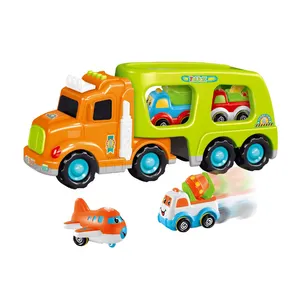 Tractor de transporte de plástico para niños, camión de transporte de juguete, camión de dibujos animados de fricción, nuevo diseño