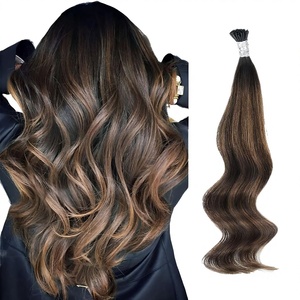 Extensiones de Cabello Humano I-Tip ABH AmazingBeauty, 18 Pulgadas, Marrón Oscuro, <span class=keywords><strong>Castaño</strong></span>, <span class=keywords><strong>Balayage</strong></span>, 50 Mechones, 50 Gramos, para Mujer - Product Image 1