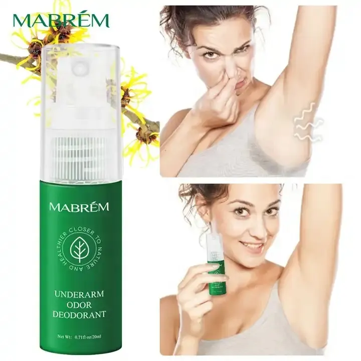 Mabrem odor natural para braços, purificador corporal seco e confortável, fragrâncias antitranspirantes desodorante