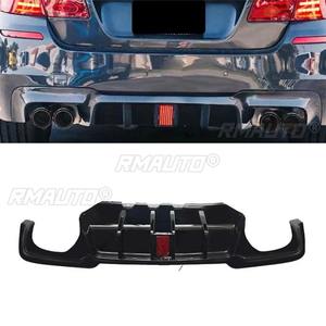 For BMW 5 Series F10 2011-2016 Car <b>LED</b> Rear Bumper Lip Splitter <b>Diffuser</b> Body Kit Bumper Guard Protector Cover Car Accessories - Product Image 2