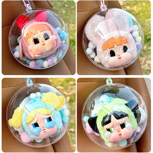 Bolas de Adorno Navideñas Transparentes de 10cm, Duraderas y a la Moda, para Llaveros, Bolsos, Cajas de PC, Organizadores DIY y Cajas Sorpresa, con Diseño de Muñeca Crybaby - Product Image 2