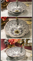 Lavabos de Cerámica con Forma de Flores en Oferta, Lavabo de Porcelana Estilo Rústico para Baño, Lavabo Sobre Encimera