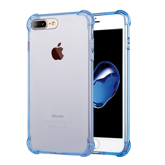Wholesale Ultra Clear TPU PC Hybrid Shockproof Camera Protection Mobile Cases for 7/8 Plus in Transparent Colors