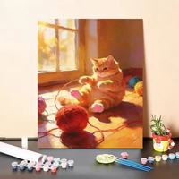 Kit de peinture par numéros pour chat, à faire soi-même, pour la décoration murale de la maison