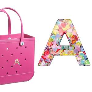 Breloques de lettres pour sac Bogg Alphabet Paillettes Accessoires de lettrage Breloque pour sac Bogg Breloques de lettres pour sac fourre-tout de plage - Product Image 4
