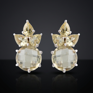 Nouvelles boucles d'oreilles Lemon Drop tendance en argent sterling plaqué or 14 carats - Product Image 2