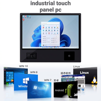 Panel PC Industrial Semi-Cerrado de Gama Alta con Pantalla Táctil Capacitiva Integrada, Computadora de Pantalla Ancha con Intel Baytrail J1900/J1800