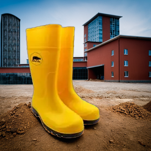 Botas de lluvia impermeables de PVC con máxima protección Calzado de trabajo de construcción con punta de acero - Product Image 1