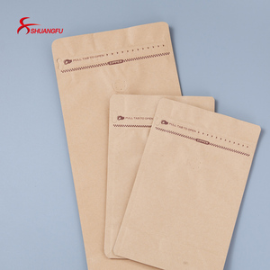 วาล์วย่อยสลายได้ T ซิป12ออนซ์คราฟท์บล็อกถุงกาแฟด้านล่าง - Product Image 5