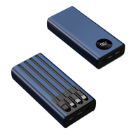 Chargeur de batterie de téléphone portable avec câbles intégrés, grande capacité, chargeur portable, batterie externe 20000mAh avec écran LCD