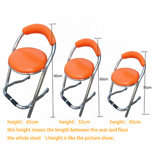 Metal <strong>Stool</strong> with High Leg and Leather Seat bar Chair Modern Counter <strong>Hight</strong> <strong>Stools</strong> for Home bar - Product Image 3