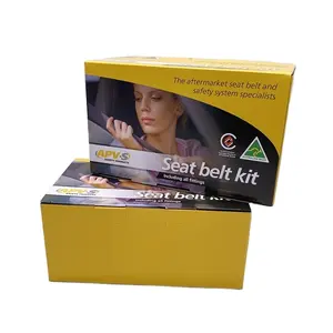 Compras en línea de papel amarillo caja pequeña caja de cartón de papel para asiento kit de cinturón