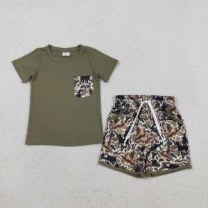 BSSO0665 RTS Ensemble de vêtements brodés pour bébé garçon, tenue d'été, vente en gros, ensemble à manches courtes - Product Image 6