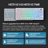 Clavier de jeu OEM ODM HE75 V2 TMR à effet Hall avec bouton rotatif interchangeable, déclenchement rapide, polling 8K, actionnement réglable, hybride