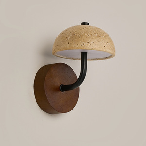 Lampe murale en pierre Huangdong, LED E27, style Wabi Sabi, éclairage nordique pour salon, chambre à coucher, chevet - Product Image 2