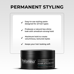 Pallamina profesyonel Salon yüksek parlaklık olmayan yağlı kollajen Keratin karmaşık uzun ömürlü güçlü tutun saç vaksı erkekler için - Product Image 3