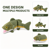 Fournisseur direct d'usine, jouet en peluche pour animaux de compagnie en coton personnalisé, mignon, en forme de poisson, fabricant OEM ODM, jouet pour chien et chat, étiquette privée, emballage personnalisé avec logo