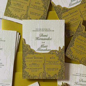 Elegant Ivory Acrylic Wedding Invitation <b>Cards</b> Laser Cut Personalized NEW ARRIVAL Rectangle 4x2x3in for Indoor Use - Product Image 5