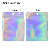 Bolsas de Plástico Holográficas con Cierre de Cremallera, Reutilizables, Impermeables, para Almacenamiento, con Orificio para Colgar