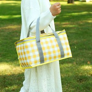 Panier de stockage de nourriture épais doublé de feuille pour les pique-niques en plein air et le camping sac à lunch isolé - Product Image 6