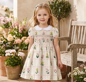 NUOVI Vestiti Estivi per Bambine di 7 Anni, Abiti Corti Morbidi e Vaporosi in Cotone 100% con Motivi Floreali - Product Image 3