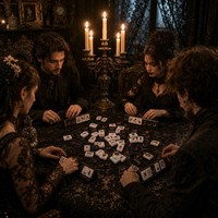 Ensemble de Mahjong d'horreur moderne pour la saison effrayante, Tuoteur de l'âme et Joker, Tuiles de Mahjong américaines en acrylique noir de luxe, Édition limitée Halloween