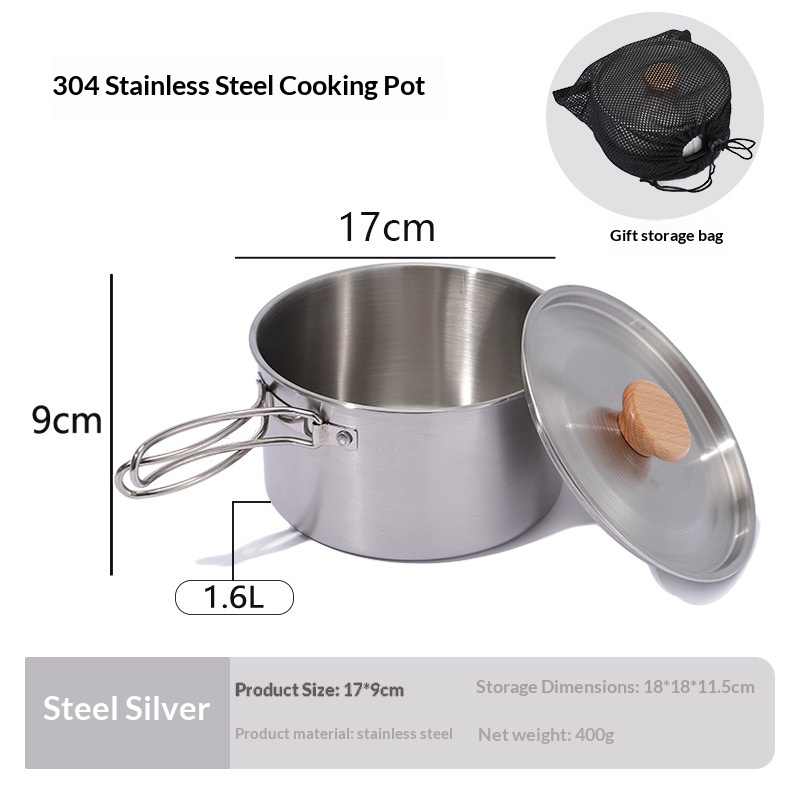 Olla individual de acero inoxidable 304.