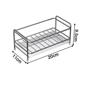 Étagères de salle de bain transfrontalières en acier inoxydable, étagères de rangement sans perçage pour salle de bain, comptoirs, étagères de rangement pour salle de bain, cosmétiques - Product Image 4