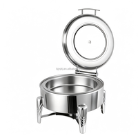 Chauffe-Plats Rond Commercial 6L en Acier Inoxydable – Plats de Présentation Chafing Dish pour Buffets, Réchauds de Buffet, Chauffe-Plats pour Banquets de Noël et Restaurants